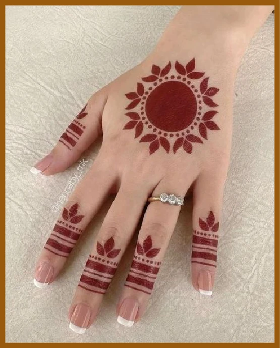 Khafif Back Hand Mehndi With Mandala Art